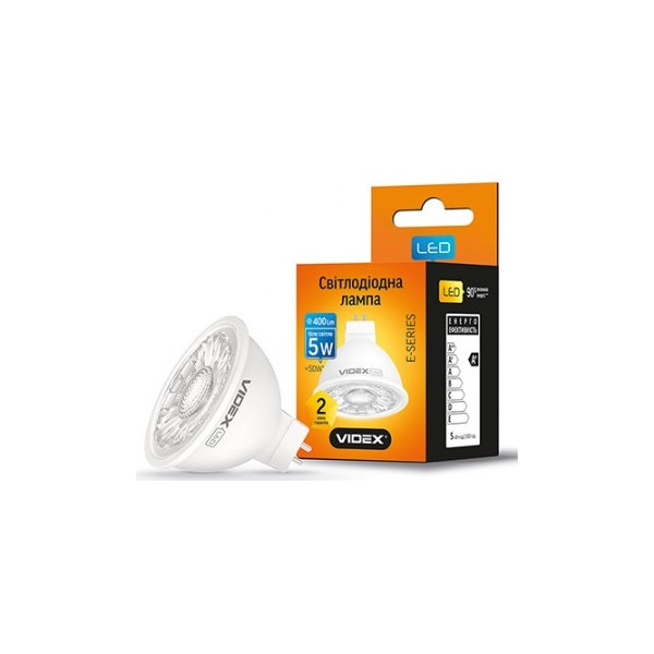

Лампа светодиодная VIDEX MR16eL 5W GU5.3 4100K (VL-MR16eL-05534)