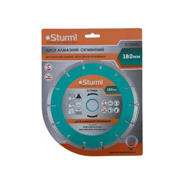 

Диск алмазный сегментный Sturm 180x22 мм 5170404