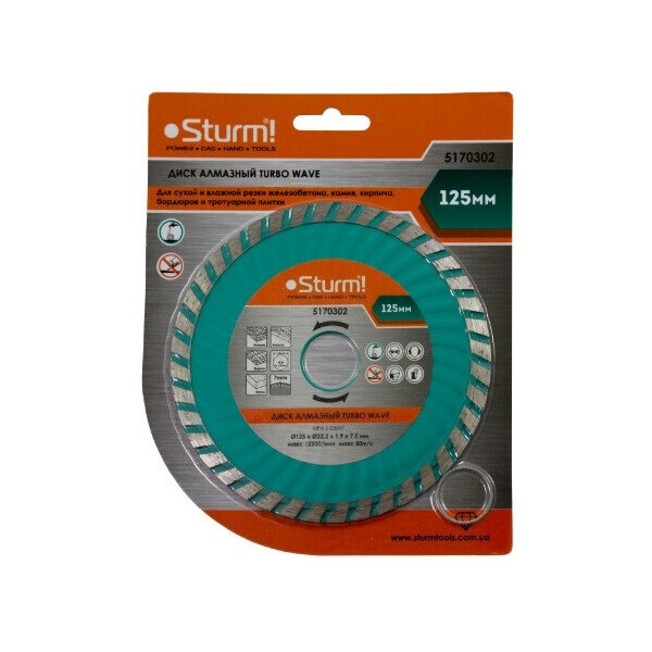 

Диск алмазный Sturm турбо-волна 125x22 мм 5170302