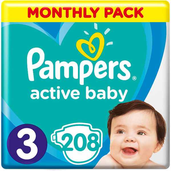 Акція на Подгузники Pampers Active Baby Розмір 3 6-10 кг, 208 шт (8001090910745) від Allo UA