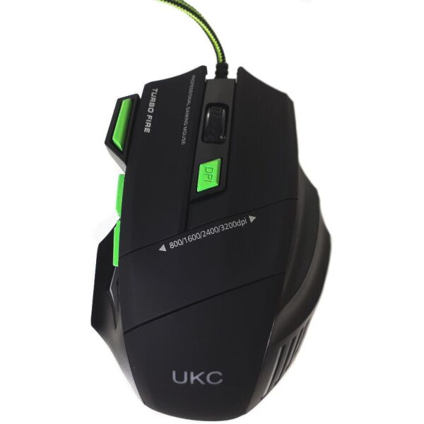 

Мышка проводная игровая UKC X7S 7D с ковриком 6967 black/green