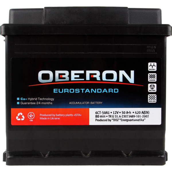 

Автомобильный аккумулятор Oberon Eurostandard 6CT 50Ah R