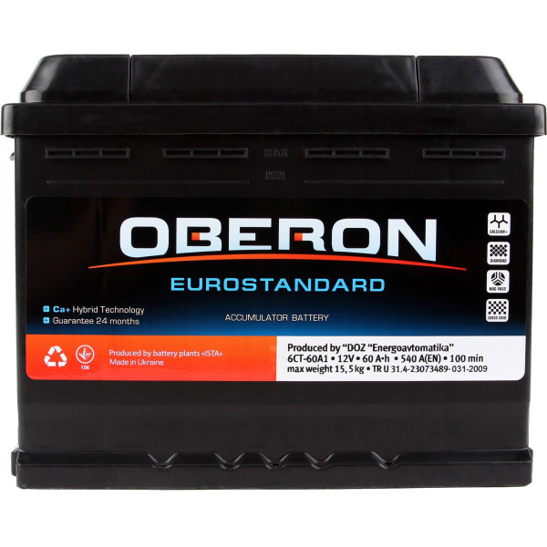 

Автомобильный аккумулятор Oberon Eurostandard 6CT 60Ah L