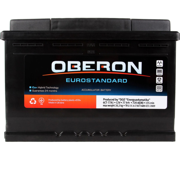 

Автомобильный аккумулятор Oberon Eurostandard 6CT 77Ah L