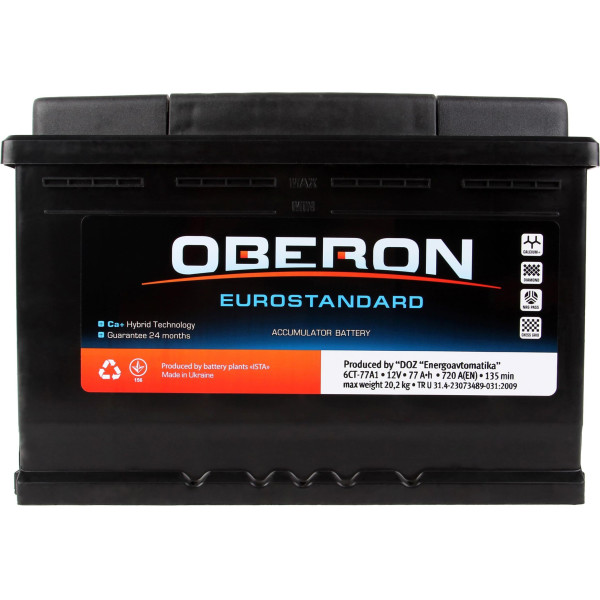 

Автомобильный аккумулятор Oberon Eurostandard 6CT 77Ah R