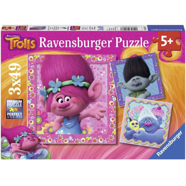 

Классический пазл Ravensburger Пазл Дисней Тролли 3 х 49 элементов (08013_7)