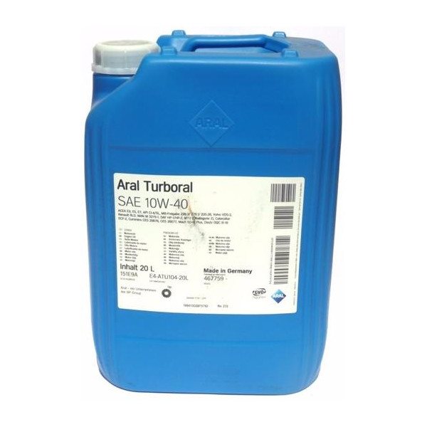 

Моторное масло Aral Turboral 10W-40 20L AR-22003
