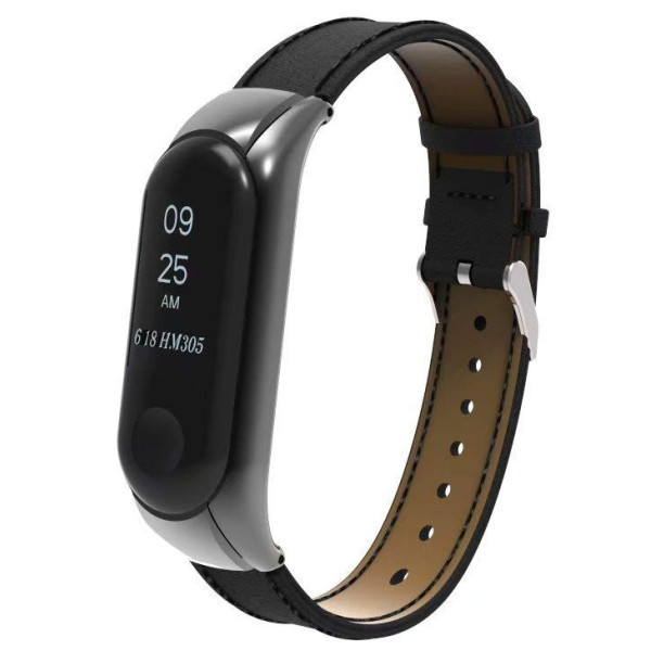 

Ремешок для фитнесс браслета Mi Band 3 Gasta Leather color Black