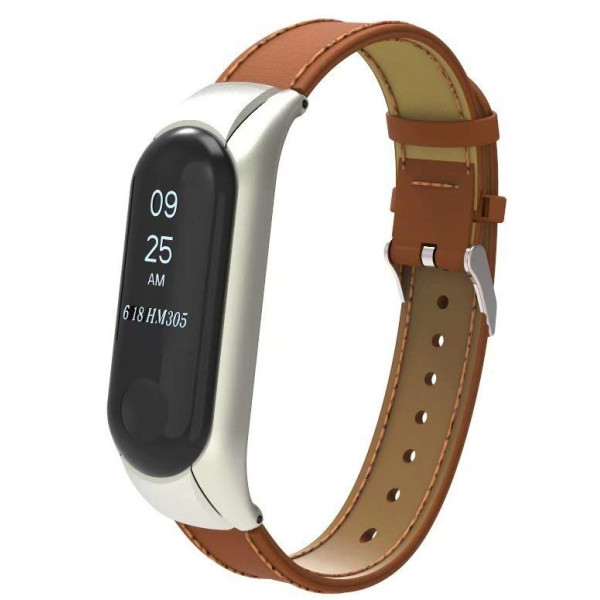 

Ремешок для фитнесс браслета Mi Band 3 Gasta Leather color Brown