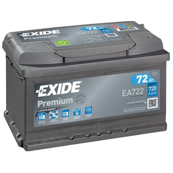 

Автомобильный аккумулятор Exide Premium 6СТ-72 Н Евро (EA722)