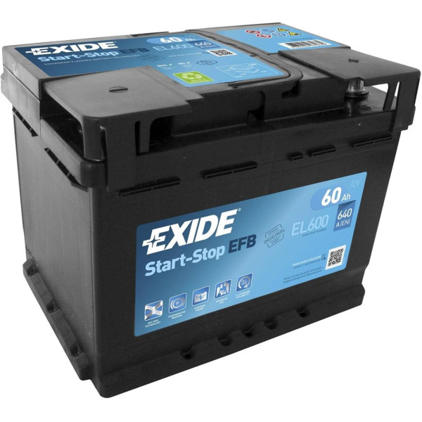 

Автомобильный аккумулятор Exide EFB 6СТ-60 Евро (EL600)