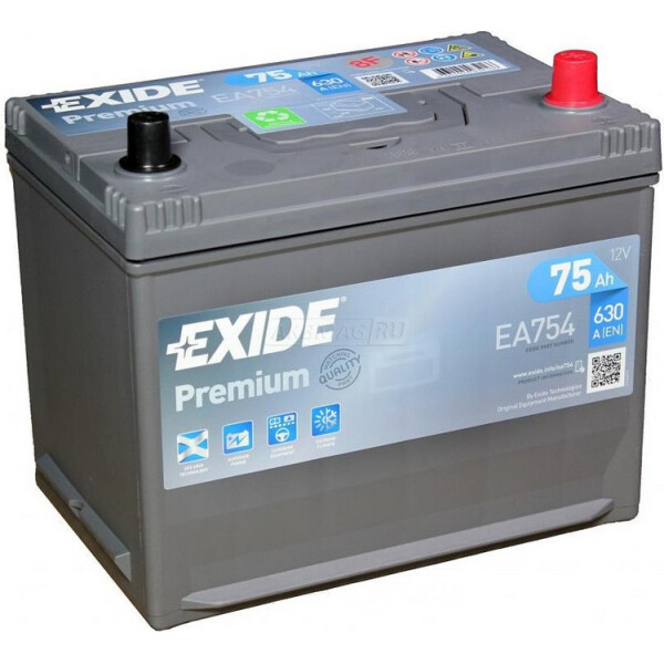 

Автомобильный аккумулятор Exide 75Ah-12v PREMIUM R, EN630