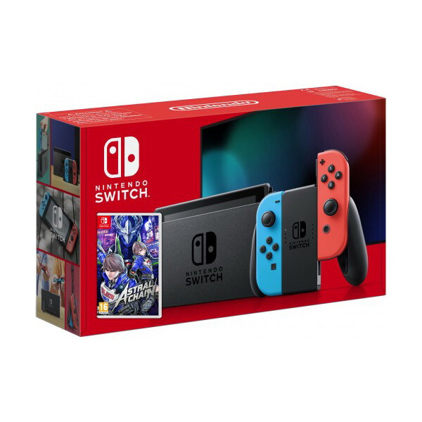 

Nintendo Switch Neon Blue-Red (Upgraded version) + Игра Astral Chain (русская версия)