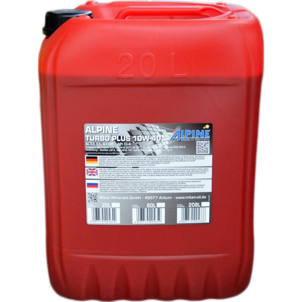 

Моторное масло Alpine Turbo Plus UHPD 10W-40 20 л