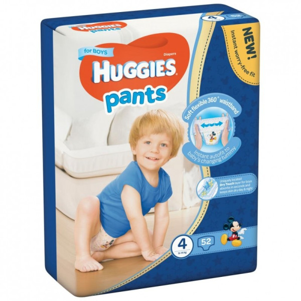 

Подгузники-трусики Huggies Pants для мальчиков 4 (9-14 кг), Mega Pack 52 шт. (5029053564029)