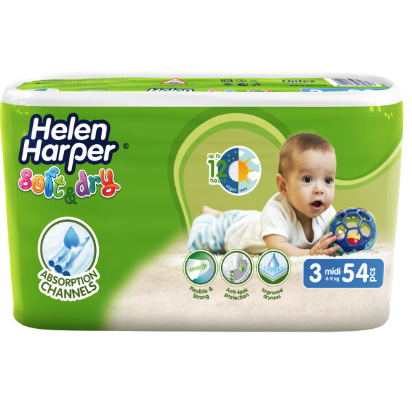 

Подгузники Helen Harper Soft & Dry 3 (4-9кг) 54шт Midi (5411416060116)