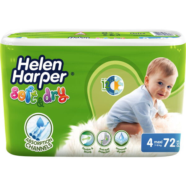 Акція на Подгузники Helen Harper Soft&Dry Maxi 4 (7-18 кг), 72 шт (5411416060192) від Allo UA