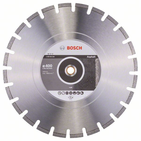

Алмазный отрезной круг по асфальту Bosch Standard for Asphalt 400x20/25.4 мм (2608602626)