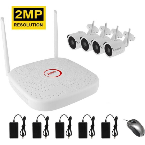 

Комплект видеонаблюдения беспроводной на 4 камеры Longse WIFI 3604-2Mp Kit 4, 300 метров, 2 Мп, FullHD 1080P