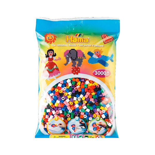 

Термомозаика HAMA Набор цветных бусин, 3.000 шт. в банке, 10 цветов, Midi 5+ (209-00)