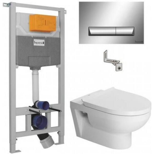 

Инсталляция IMPRESE с унитазом DURAVIT DURASTYLE BASIC Rimless, 45620900A1+i8120
