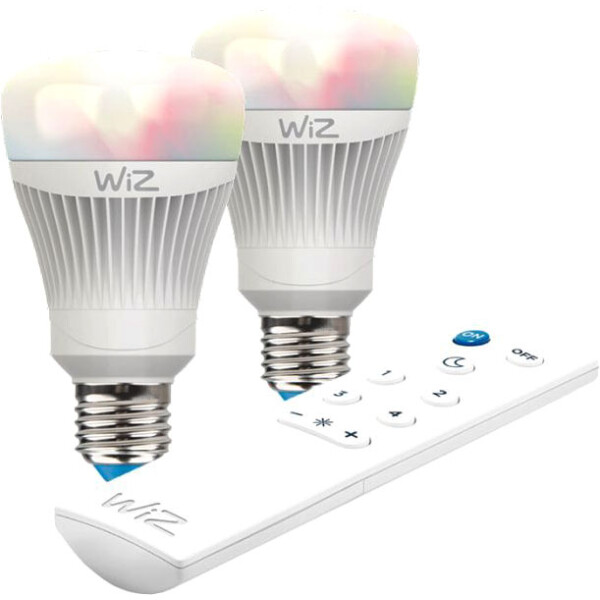

Лампа светодиодная WiZ Connected WiZ60 WiFi RGB+ССТ E27 11W 2200К-6500К 806lm с пультом ДУ 2шт. (WZ0126082)