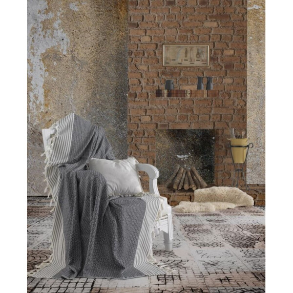 

Плед-накидка Eponj Home Buldan Keten - Etnik 170*220 siyah черный