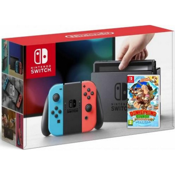 

Nintendo Switch Neon Blue-Red + Игра Donkey Kong Country: Tropical Freeze