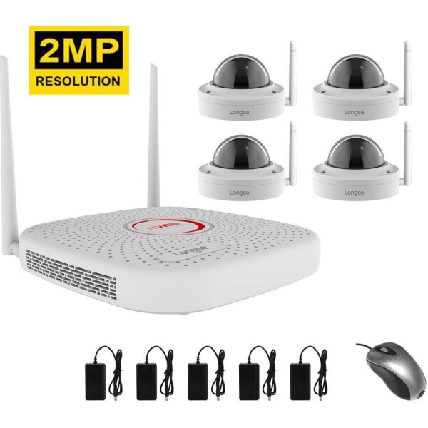 

Комплект видеонаблюдения беспроводной wifi на 4 купольных камеры Longse WIFI3608PGED4SW200