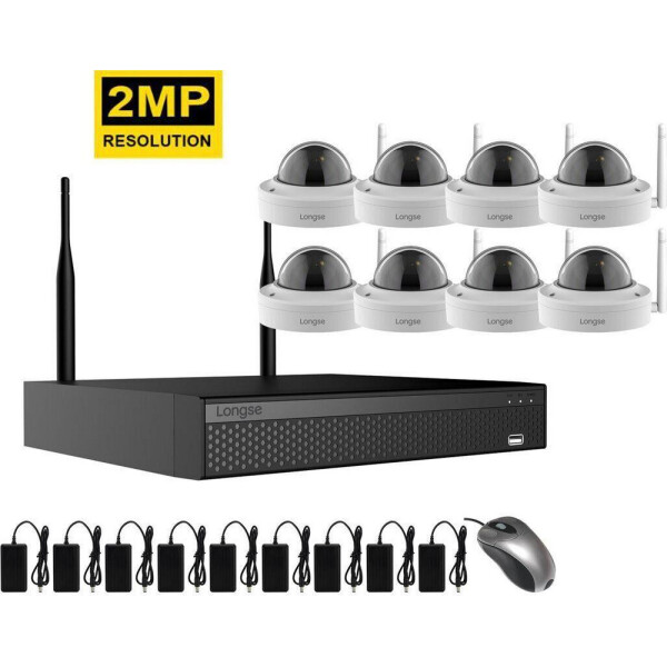 

Комплект видеонаблюдения беспроводной wifi на 8 купольных камер Longse WIFI3608DED8SW200