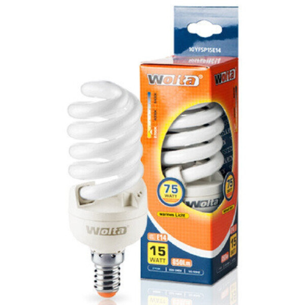 

Лампа энергосберегающая Wolta теплый спираль 15Вт (10YFSP15E14)