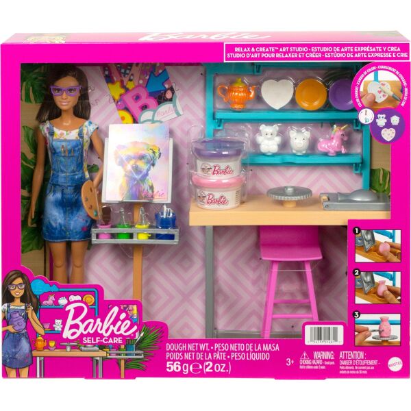 

Игровой набор с куклой Barbie Self-care Арт-студия Прояви себя (HCM85)