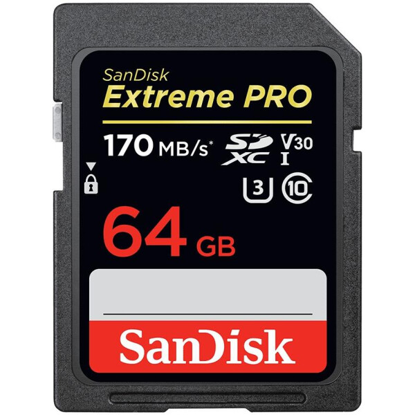 Акція на Карта памяти SanDisk 64GB SDXC C10 UHS-I U3 R170/W90MB Extreme Pro (SDSDXXY-064G-GN4IN) від Allo UA