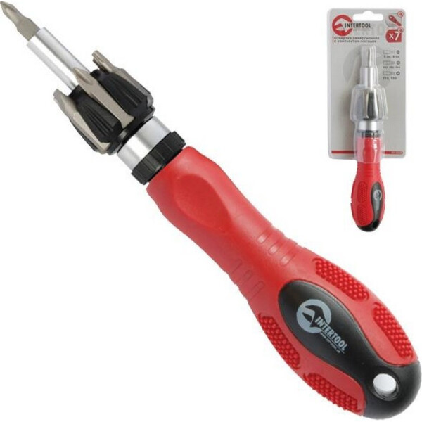 

Отвертка реверсивная Intertool HT-0408 7 ед.