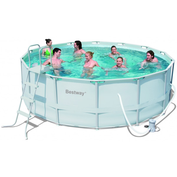 

Каркасный бассейн Bestway 56444 (427х122, карт. фильтр, лестница, подложка, тент)