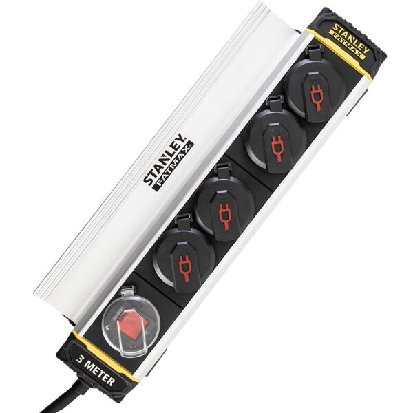 

Сетевой фильтр Stanley Fatmax 3 м, 3x1.5мм2, IP44, 4 розетки с крышками, алюминий, SXECCH2LAFE