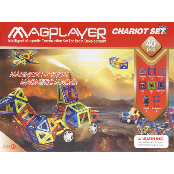 

Конструктор Magplayer магнитный набор 40 эл. MPB-40