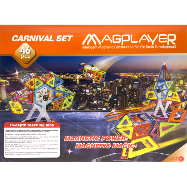 

Конструктор Magplayer магнитный набор 46 эл. MPB-46