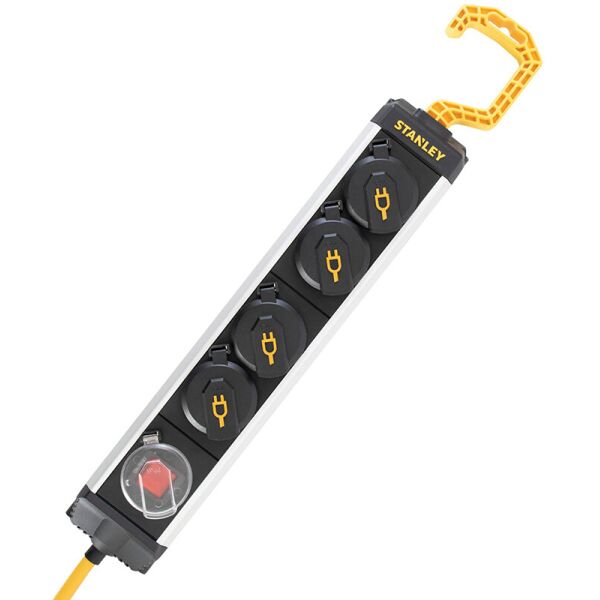 

Сетевой фильтр Stanley 5 м, 3x1.5мм2, IP44, 4 розетки с крышками, алюминий, SXECCD0RAJE