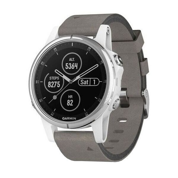

Смарт-часы Garmin Fenix ​​5S Plus Sapphire White с серым замшевым ремешком