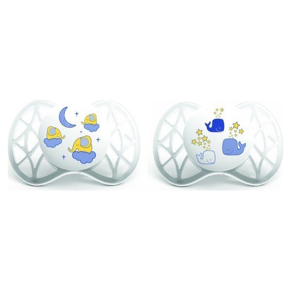 

Пустышка симметрическая Nuvita Air 0м+ 2 шт. светится в темноте NV7063