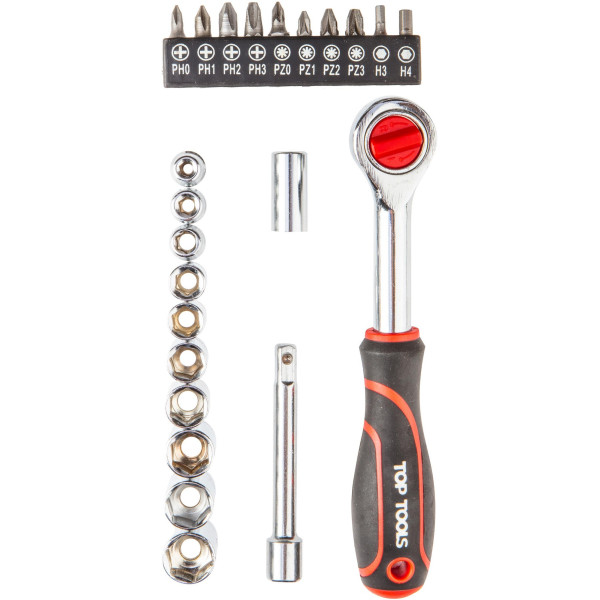 

Набор торцевых гаечных ключей Top Tools 1/4" 23 предмета (38D505)