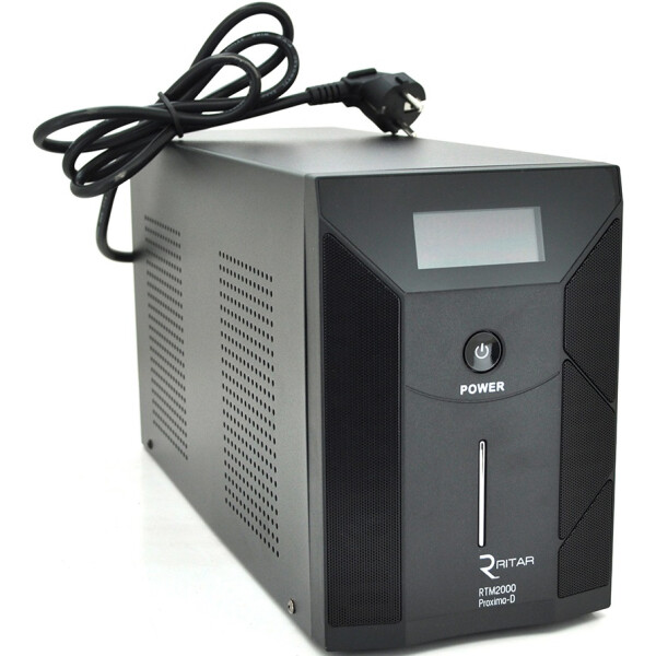 

ИБП Ritar RTM2000 (1200W) Proxima-D LCD, AVR, 3st, 3xSCHUKO socket, 4x12V7,5Ah, metal Case Q1 (500x245x345) 20 кг (400x145x210)