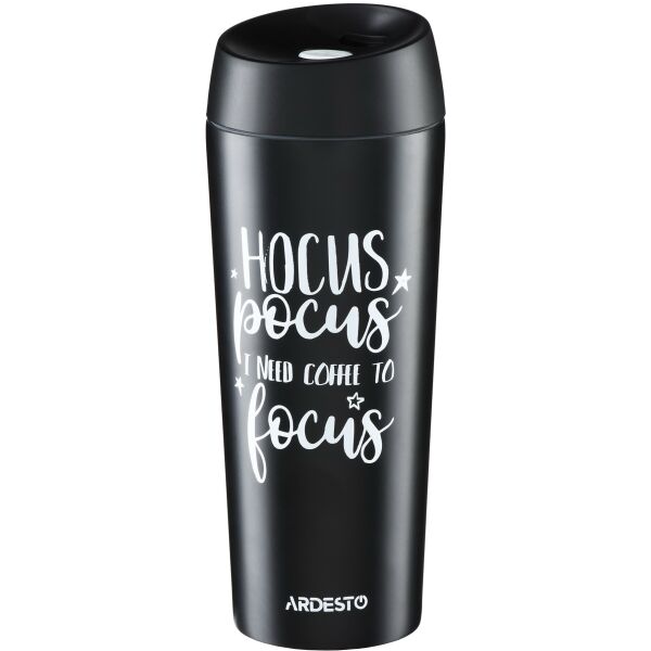 

Термочашка Ardesto Coffee time Hocus 450 мл, черный, нержавеющая сталь (AR2645DMB)