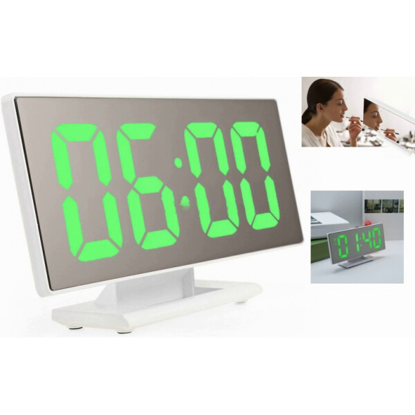 

Настольные зеркальные LED часы с подсветкой и термометром UKC (8609083) Белый