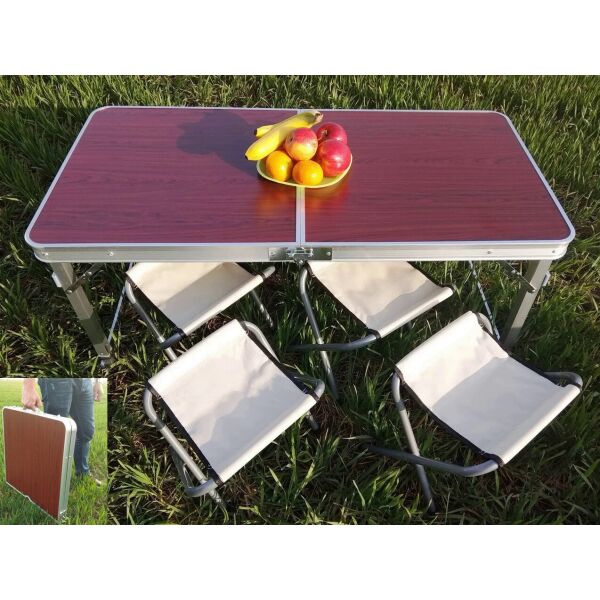 

Стол раскладной с 4 стульями Folding Table (881001) Красный