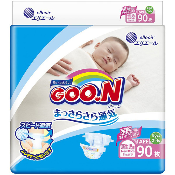

Подгузники GOO.N для новорожденных SS (до 5 кг ) 90 шт (853620)