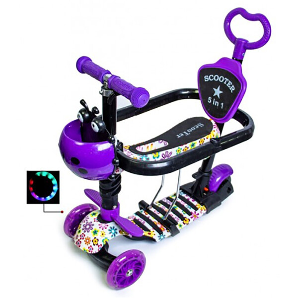 

Самокат Best Scooter 5 в 1 Фиолетовым (с бортиком и родительской ручкой)