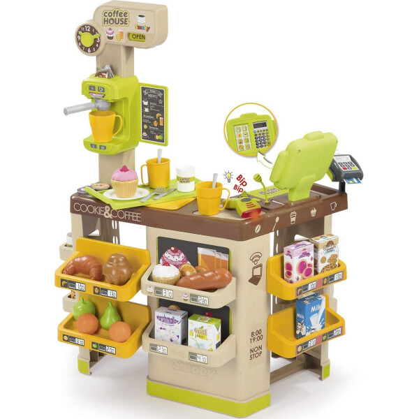 

Интерактивная кофейня Smoby Toys со звуковыми эффектами и аксессуарами (350214)