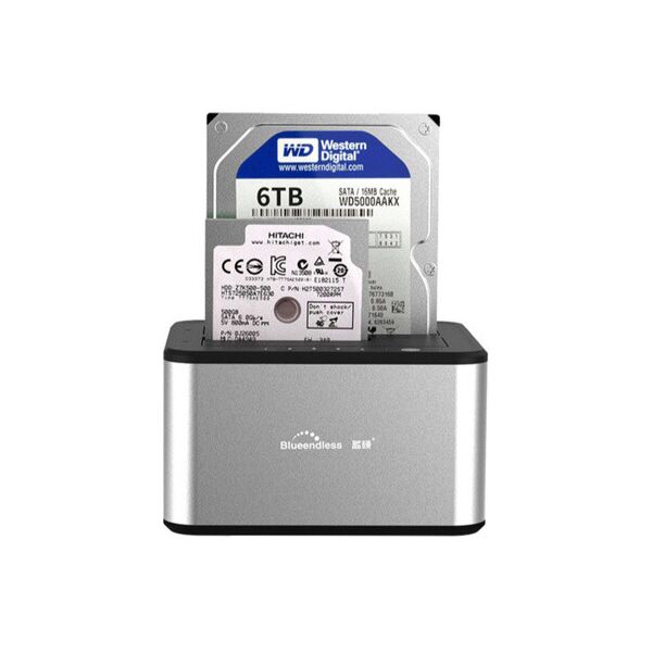 

Док-станция Blueendless HD07A для HDD/SSD серебристая (2,5/3,5" SATA, USB3.0)